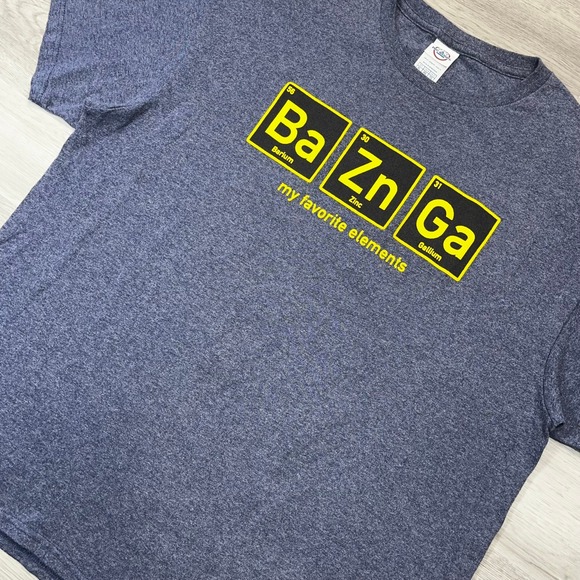 Bazinga Periodic Table Graphic Tee Shirt‎ XL Big Bang Theory Sheldon Cooper ASO - Picture 1 of 12